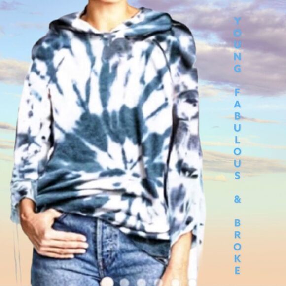 Young Fabulous & Broke Tie Dye Hoodie Sweatshirt With Ties Size XS - Picture 1 of 8